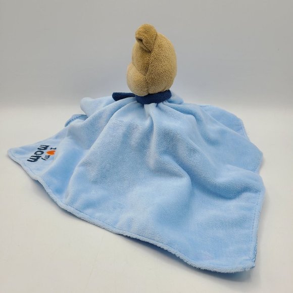Carters I Love My Mom Blue Fleece Satin Lovey Security Blanket Rattle - Picture 3 of 8